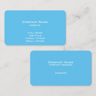 Simple Bright Blue Business Card