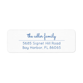 Simple Bright Blue Return Address Label
