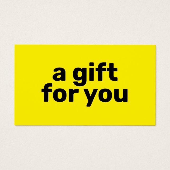 Simple Bright Yellow Bold Modern Gift Certificate (Front)