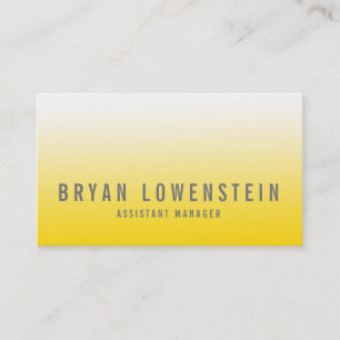 Simple Bright Yellow Ombre Pattern Modern Business Card