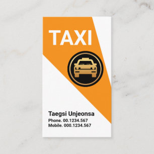 Simple Bright Yellow Taxi Spotlight Business Card