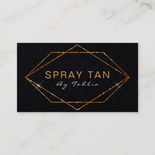 Simple Bronze Glitter Black Mobile Spray Tan Business Card