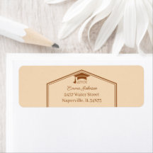 Simple Brown And Beige Personalised Return Address