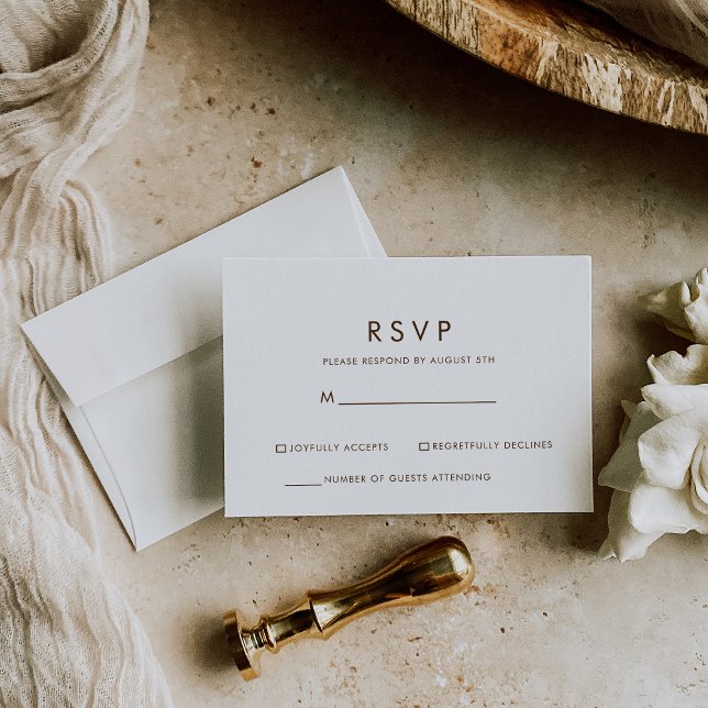 Simple Brown and White Minimalist RSVP (Creator Uploaded)