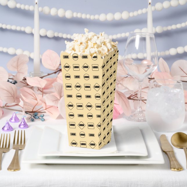 Simple Brown Black Repeat Business Logo Pattern Favour Box (Wedding)