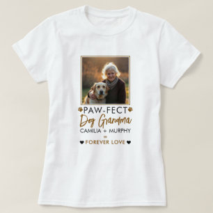 Simple Brown & Black Text Dog Grandma Photo T-Shirt