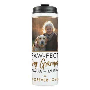 Simple Brown & Black Text Dog Grandma Photo Thermal Tumbler