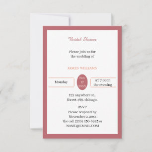 Simple Brown Bridal Shower Invitation