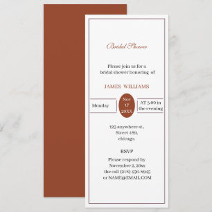 Simple Brown Bridal Shower Invitation