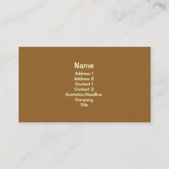Simple Brown Business Card (Front)