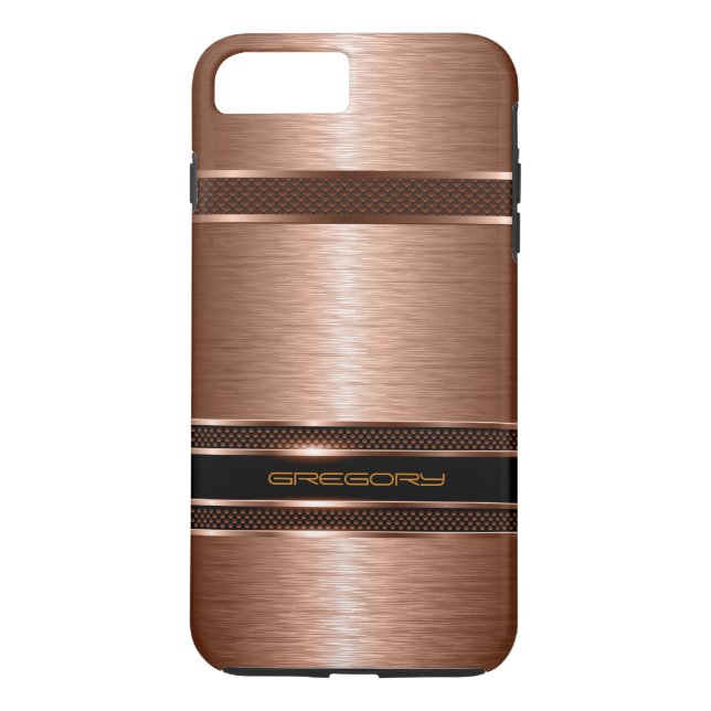 Simple Brown Copper Tones Metallic Look Case-Mate iPhone Case (Back)