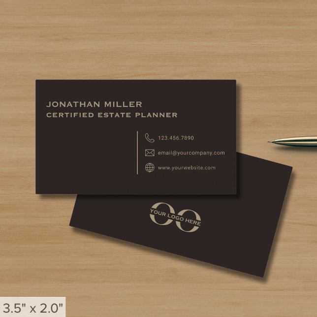 Simple Brown Custom Logo Business Card (Creator Uploaded)