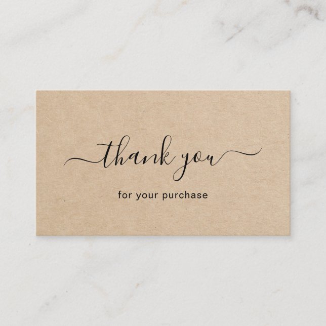 Simple Brown Elegant Rustic Order Insert Card (Front)