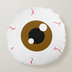 Simple Brown Eyeball Round Cushion