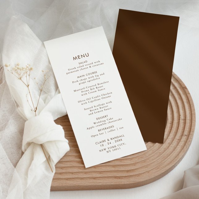 Simple brown Formal Minimalist Wedding Flat Menu (Creator Uploaded)