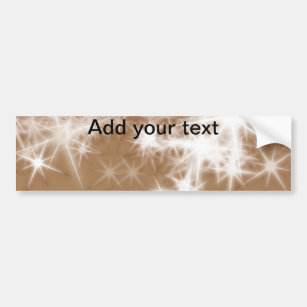 Simple brown glitter sparkle stars add your text   bumper sticker
