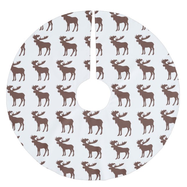 Simple brown moose pattern tree skirt (Front)