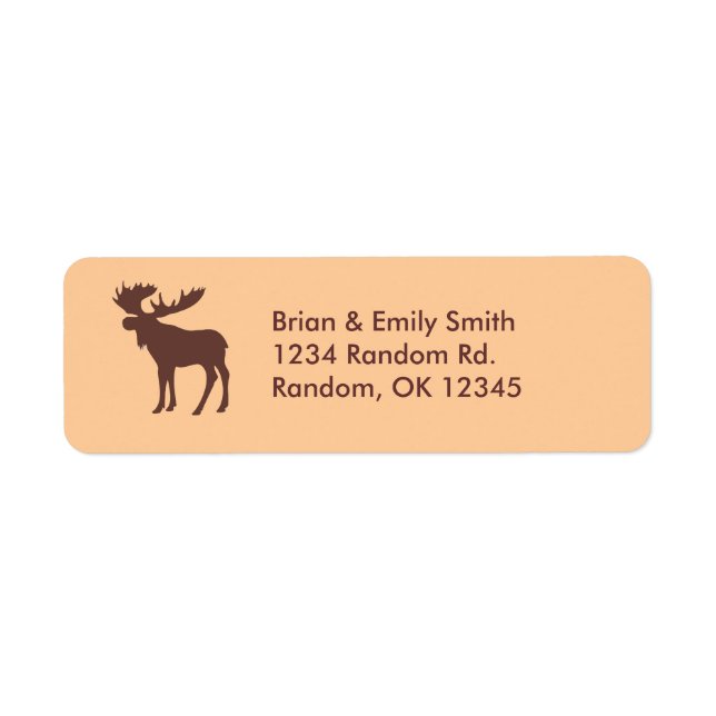 Simple brown moose return address labels (Front)