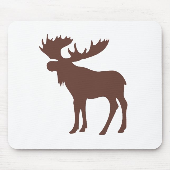 Simple brown moose symbol mouse pad (Front)