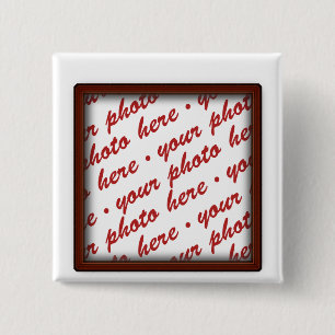 Simple Brown  Photo Frame 15 Cm Square Badge