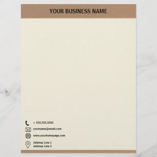 Simple Brown Texture Border Corporate Custom Letterhead
