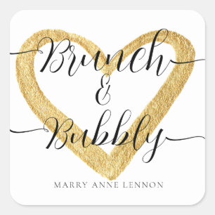 Simple Brunch and Bubbly Bridal Shower Favour Tags