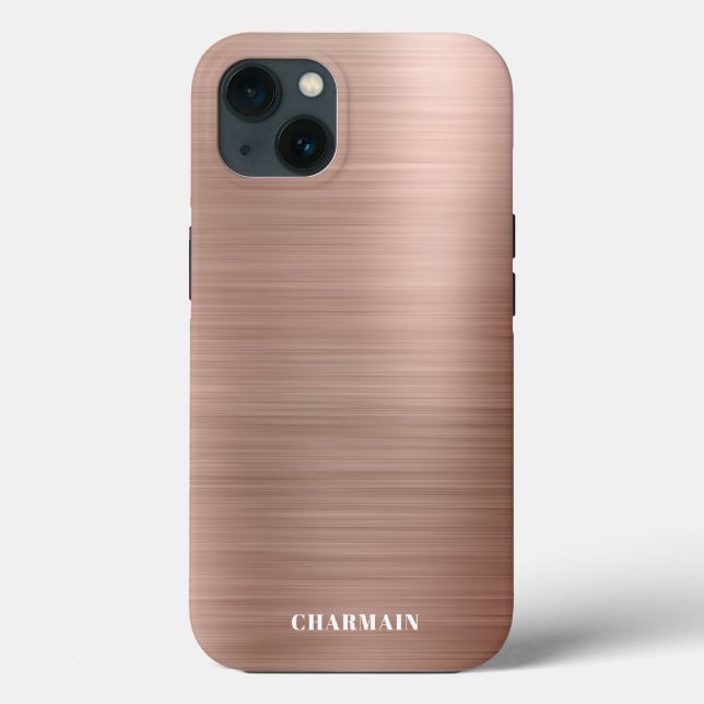 Simple Brush Metal Rose Gold Case-Mate iPhone Case (Back)