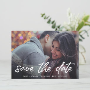 Simple Brush Script Photo Modern Wedding Save The Date