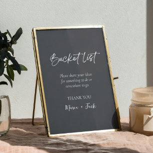 Simple Bucket List Wedding Bridal Shower Sign