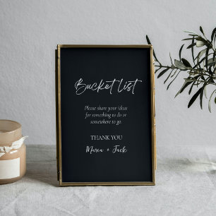 Simple Bucket List Wedding Bridal Shower Sign