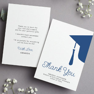 Simple budget graduation personalised thank you card