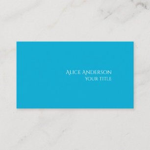 Simple Budget One Solid Colour Modern Light Blue Business Card
