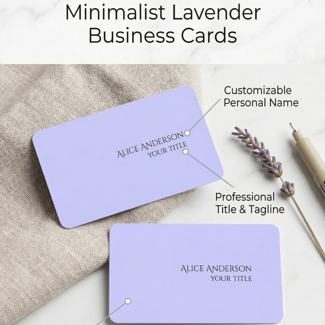 Simple Budget One Solid Colour Modern Periwinkle Business Card (Creator Uploaded)
