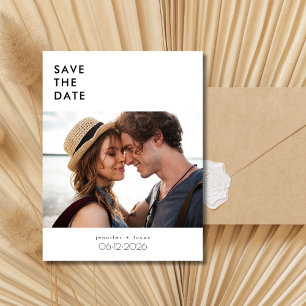 Simple Budget Photo Wedding Save the Date Announcement Postcard