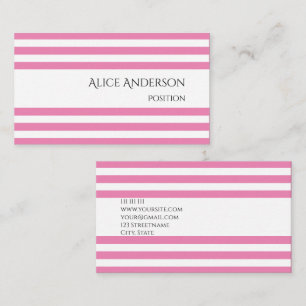 Simple Budget Pink Stripes Geometric Chic  Business Card