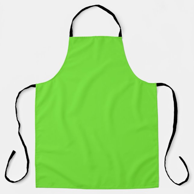 Simple Budget Solid Colour Neon Green Fluorescent Apron (Front)