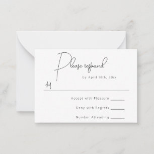 Simple Budget Wedding Response RSVP Card