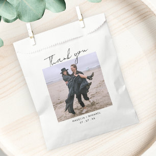 Simple Budget Wedding Thank you Script Photo Favour Bag