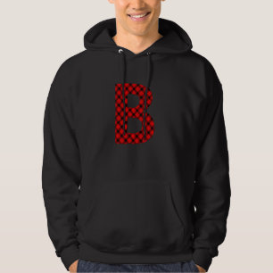 Simple Buffalo Plaid Capital Letter B Buffalo Plai Hoodie