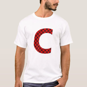 Simple Buffalo Plaid Capital Letter C Buffalo Plai T-Shirt