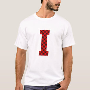 Simple Buffalo Plaid Capital Letter I Buffalo Plai T-Shirt