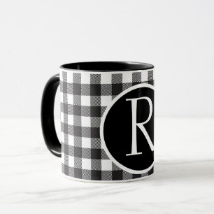 SImple buffalo plaid monogram Mug