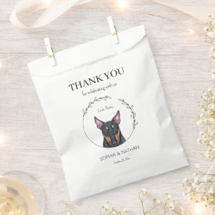 Simple Bull Terrie Dog Wedding Thank You Favour Ba Bag