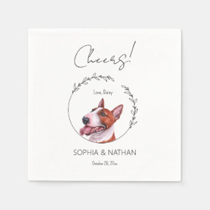 Simple Bull Terrier Dog Wedding Cocktail Napkin