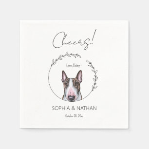 Simple Bull Terrier Dog Wedding Cocktail Napkin