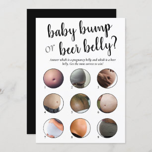 Simple Bump or Beer Belly   Black Script Game Card
