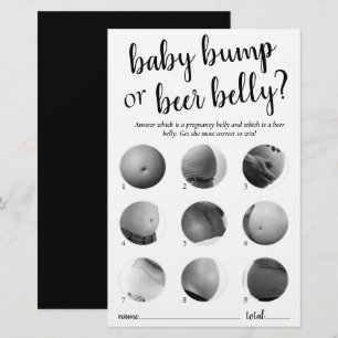 Simple Bump or Beer Belly Black Script Game Card