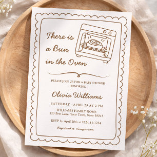 Simple Bun in the Oven Baby Shower Invitation