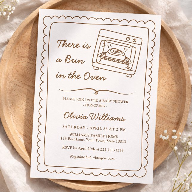Simple Bun in the Oven Baby Shower Invitation (Creator Uploaded)