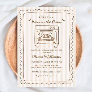 Simple Bun in the Oven Baby Shower Invitation